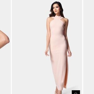 Bebe blush choker neck maxi dress